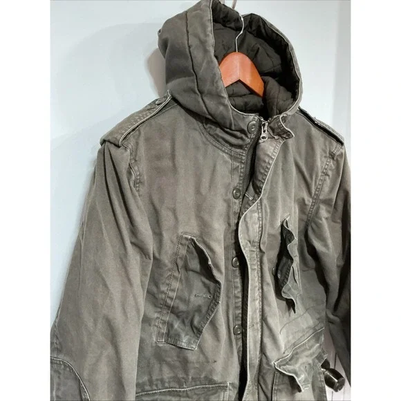 Converse Military Field Jacket, Army Green, Men's Small, Farm Chore Coat, Lined - Picture 3 of 16